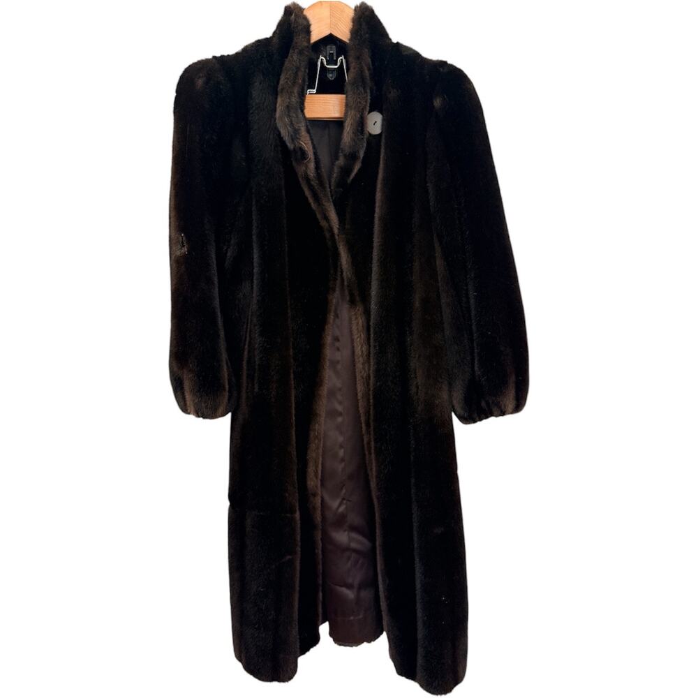 Style VII Ltd Brown Mink Fur Coat Long Vintage Made in USA